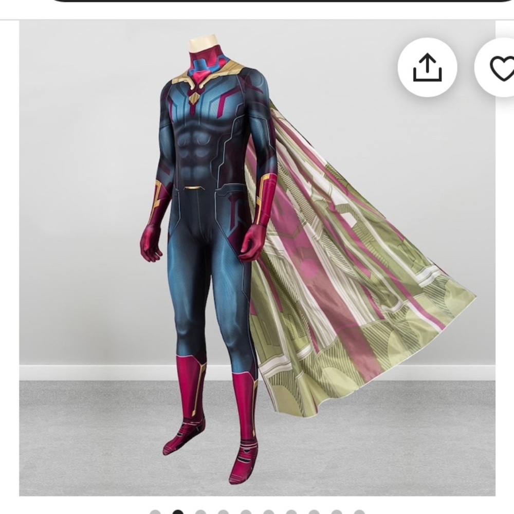 Men’s cosplay Marvel Vision costume, XL